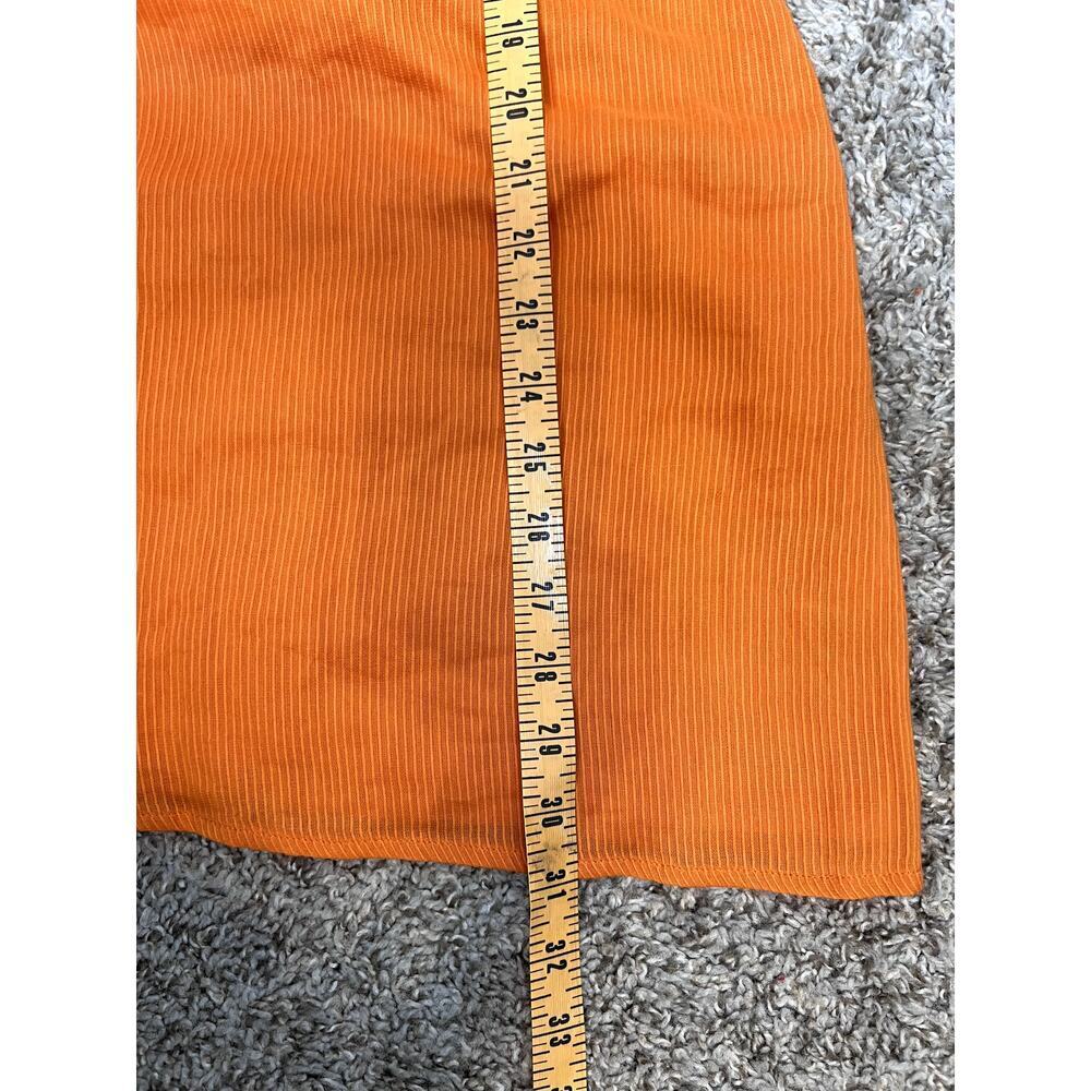 Stunning Pretty Little Thing Orange Textured Halterneck Shift Dress - Size 8 - Picture 6 of 8